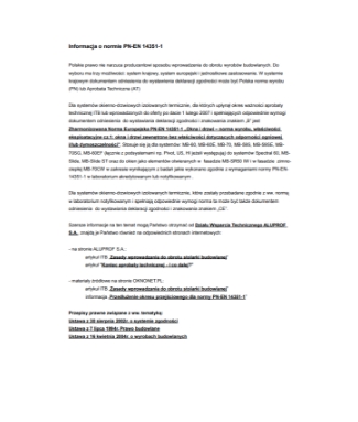 Okładka informacji o normie PN-EN 14351-1
